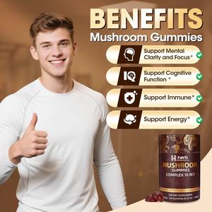 OEM ODM Organic Mushroom Gummy Lion's Mane & Chaga <b>Blend</b> Improve Memory & Sleep 2 Gummies Per Serving 60 Gummies Count <b>Bottle</b> - Product Image 3