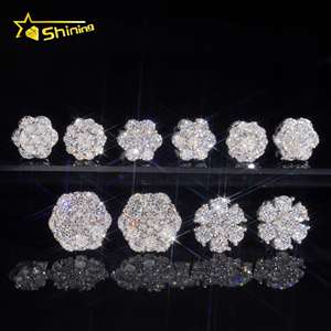 USA Warehouse Local Shipping Flower Cluster Screw <strong>Back</strong> Stud <strong>Earring</strong> S925 Gold Plated Pass Diamond Test Moissanite <strong>Earring</strong> - Product Image 2