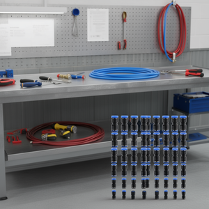 40 Connettori Diritti Neri a Innesto Rapido 1/2 3/8 5/16 1/4 5/32 per Componenti Pneumatici - Product Image 1