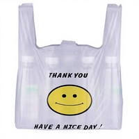 Sacs d'emballage en plastique personnalisés réutilisables avec impression en héliogravure pour t-shirts à motif visage souriant, pour les supermarchés et les commerces de collations
