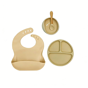 Vajilla Infantil de Diez Piezas, Kit de Alimentación para Bebés, Plato, Tazón, Cuchara, Tenedor, Babero de Silicona, <span class=keywords><strong>6</strong></span> <span class=keywords><strong>Meses</strong></span>+ - Product Image 6