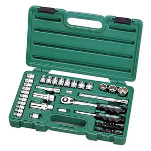 Jeu de clés à douilles OEM de 50 pièces avec cliquet et rallonges, embouts 1/4" et 3/8" - Product Image 1