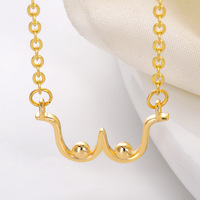 Style européen et américain nouveau collier femmes corps pendentif Sexy poitrine collier sein féminisme chaîne collier en Stock