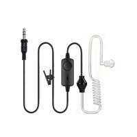 Écouteur Mono Anti-Radiation Transparent avec Micro pour Téléphone Portable, Casque Filaire Monaural à Tube d'Air Creux 3,5 mm