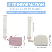 Porte-clés multifonctionnel portable en cuir PU imperméable et nylon, avec deux poches, petit sac portefeuille en polyester pour poignet