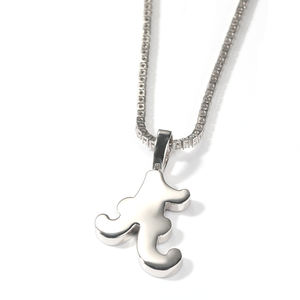 ฮิปฮอปน้ำมันสีแดงตัวอักษร A จี้แร็ปเปอร์เครื่องประดับพร้อมส่งสร้อยคอ Bluk - Product Image 2