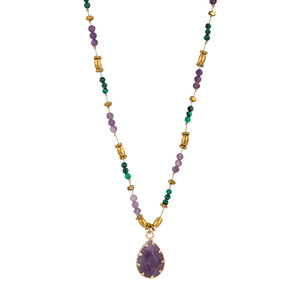Collar Bohemio con <span class=keywords><strong>Colgante</strong></span> <span class=keywords><strong>de</strong></span> <span class=keywords><strong>Piedra</strong></span> Natural Geométrica, Cadenas Chapadas en Oro <span class=keywords><strong>de</strong></span> 18K, Amatista, Malaquita, <span class=keywords><strong>Ojo</strong></span> <span class=keywords><strong>de</strong></span> <span class=keywords><strong>Tigre</strong></span>, Amazonita, Forma <span class=keywords><strong>de</strong></span> Lágrima - Product Image 6