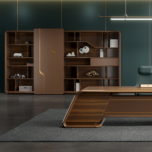 Lusso Escritorio De Oficina <span class=keywords><strong>scrivania</strong></span> da ufficio Set mobili da ufficio Executive <span class=keywords><strong>MDF</strong></span> <span class=keywords><strong>scrivania</strong></span> con bordo in alluminio tavolo da ufficio - Product Image 5