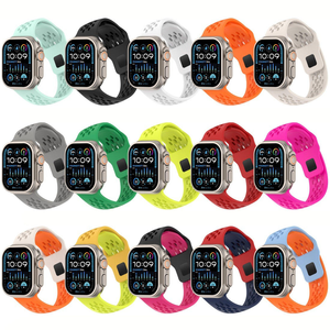 สายซิลิโคนแบบเจาะรูขอบเอียง ระบายอากาศได้ดี สำหรับ IWatch 11 10 Ultra - Product Image 3