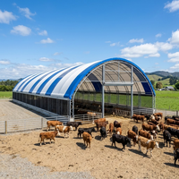 Establo Prefabricado de Acero Resistente para Ovejas, Gran Nave Abierta para Ganado, Ideal para Proyectos de Granjas Ovinas a Gran Escala al Estilo de Nueva Zelanda