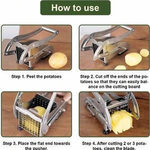 Éminceur et <span class=keywords><strong>râpe</strong></span> à légumes <span class=keywords><strong>manuel</strong></span>, outil de découpe de cuisine avec lames en acier inoxydable tranchantes pour la cuisine à domicile, salade, pomme de terre, carotte - Product Image 4