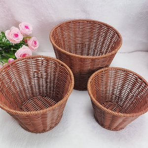 Round Woven Storage <b>Basket</b> Handmade Food Container Fruit Vegetable Snack <b>Basket</b> Desktop Display <b>Basket</b> - Product Image 3