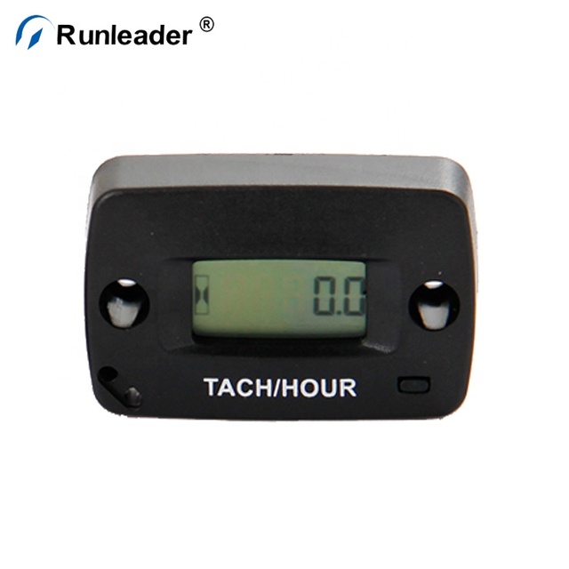 New Runleader Digital LCD Tachometer Tach Gauge ABS Material for Race Bikes Black Motorcycle Rail Machine