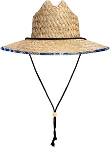 Sombrero de paja para niños al por mayor, personalizado con logo, de hierba natural, para salvavidas, para bebés y niños pequeños, con forro interior. - Product Image 1