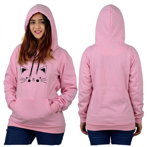 Sweat-shirt à capuche rose motif chat pour homme, coupe oversize décontractée, en polaire, avec poche avant, design dessin animé, écologique, respirant, hiver - Product Image 5