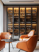 Armoire à vin haut de gamme en acier inoxydable, mobilier de maison, cave à vin de villa, humidité et température constantes