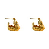Boucles d'oreilles clous géométriques texturées Gaovo Niche Edgy en acier inoxydable plaqué or véritable, bijoux de mode streetwear pour femmes, vente en gros