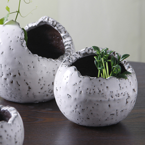 Ventes en gros en Chine <span class=keywords><strong>de</strong></span> pots ronds décoratifs pour salon, en céramique, style nordique, créatifs, pour plantes succulentes - Product Image 1