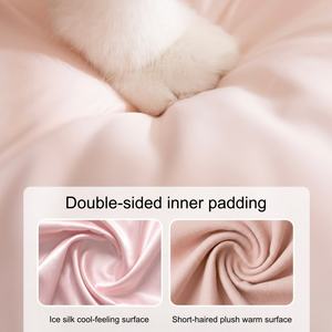 Maison pour chats de luxe moderne en maille fantaisie à pois, en peluche douce, en soie glacée, en mousse de galet ultra-douce, en éponge et en coton PP - Product Image 5