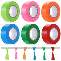 Ruban de marquage coloré 6 couleurs assorties, fluorescent, écologique, imperméable, en PVC pour marquage d'arbres, masquage et levés topographiques
