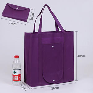 Botón plegable publicidad supermercado bolsa de compras plegable bolsas de compras reutilizables - Product Image 6