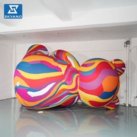 Modèle de mascotte d'ours gonflable personnalisé avec éclairage LED coloré pour la décoration publicitaire de parcs et de festivals en plein air