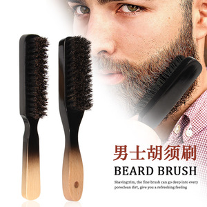 Brocha de afeitar para peluquería, peine para bigote para hombres, peines de peluquero desenredantes, cepillo profesional para barba con mango de madera de cerdas suaves - Product Image 2