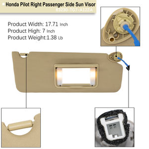 حاجب شمس قابل للطي من البولي بروبيلين والقماش بلون بيج لسيارات بايلوت 2016-2022 وريدجلاين 2018-2020 مع إضاءة تجميلية بديلة # 83280-TG7-A12ZA - Product Image 4