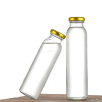 Bouteilles en verre vides de 250 ml, 300 ml, 500 ml pour jus d'orange et brandy, avec bouchons à vis estampés à chaud, pour boissons pressées à froid