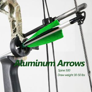Flèches de <span class=keywords><strong>tir</strong></span> à l'<span class=keywords><strong>arc</strong></span> Arbres en aluminium avec 100 pointes de champ de grains Véritable plume de dinde adaptée à la chasse à l'<span class=keywords><strong>arc</strong></span> classique composé - Product Image 4