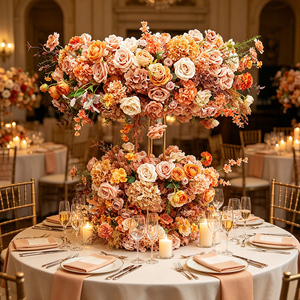 Modern Elegant Silk Artificial Floral Arrangement Roses Wedding Centerpieces Table Decorations - Product Image 1