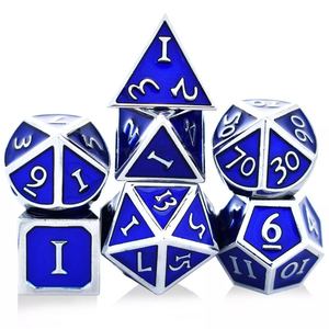 Juego de dados RPG D & D de Metal hueco poliédrico negro de 7 piezas D100 D20 Edge 100 dados de dragones de mazmorras de dados cargados de gran cara - Product Image 6