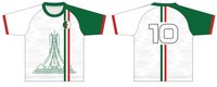 Maillot de football personnalisé blanc avec rayures vertes et rouges Héritage Algérien et emblème commémoratif des martyrs