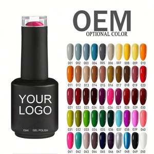 Vernis à ongles UV LED OEM 15 ml avec logo personnalisé, gel pailleté à retirer par trempage pour salon de manucure, échantillon gratuit Top Model - Product Image 1