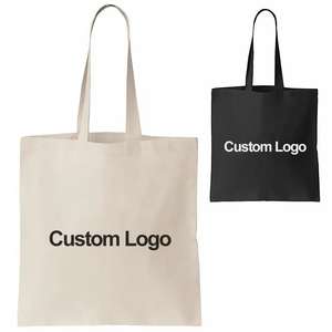 High quality personalized letter reusable cotton <b>fabric</b> custom printed logo canvas shopping <b>bag</b> - Product Image 1