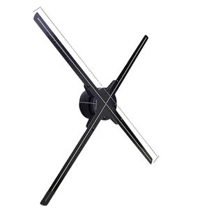 Ventilador de pantalla holográfica HD 3D 55cm 4 aspas AI estéreo proyector memoria LED equipo de publicidad con efecto de ojo desnudo - Product Image 6