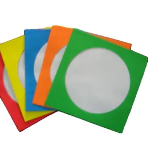 Deep color CD paper sleeves DVD/CD sleeves adhesive pvc cd sleeve