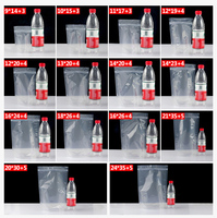 Sachet refermable transparent à fermeture éclair 12*19+4cm, en PET+PE laminé, pochette plastique hautement transparente pour solutions d'emballage alimentaire