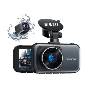 HD1P kamera dasbor dua saluran 3 inci 4K + 1080P, kamera WIFI GPS mobil kotak hitam DVR