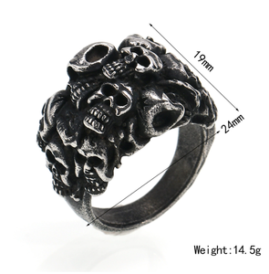 Großhandel Neue Designs Mode Hip-Hop Retro Dark Punk Rock Mehrfach Edelstahl Herrenringe Schmuck - Product Image 5