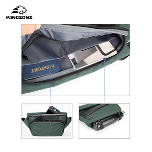 Kingsons Green Men's Chest Bag Large Capacity Water Resistant Shoulder Crossbody Bag Casual Everyday Use - Product Image 3