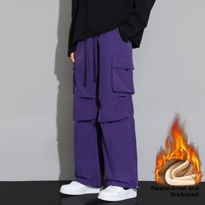 Caldo abbigliamento da lavoro elasticizzato in vita tinta unita Mid Flat autunno inverno da <span class=keywords><strong>uomo</strong></span> retrò stile Hong Kong <span class=keywords><strong>pantaloni</strong></span> della <span class=keywords><strong>tuta</strong></span> Casual foderati in pile - Product Image 2