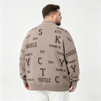 Pull Henley OEM pour homme, style décontracté streetwear, mode hip-hop, lettres personnalisées uniques, tricot jacquard, col montant, pull pour homme