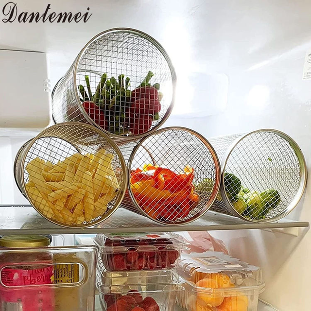 Portable Dinnerware Stainless Steel BBQ Camping Grilling Basket for Roasting Meat, Barbecue Cage for Cooking