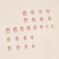 24 faux ongles à presser effet œil de chat, style doux, en ABS acrylique, forme amande, non toxiques