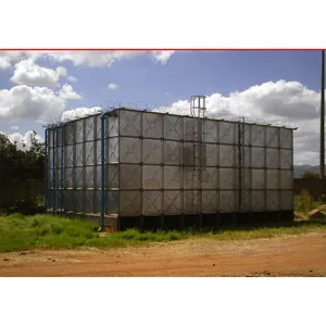 خزان مياه من الفولاذ بتصميم مربع مجلفن 40000 لتر مع تخفيضات كبيرة وسعر رخيص في تركيا