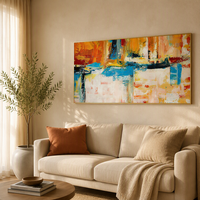 Vente en gros et dropshipping : Peinture à l'huile Art Déco blanche 100 % faite à la main, sur toile de coton 450 GSM, tailles personnalisées pour usage domestique et commercial