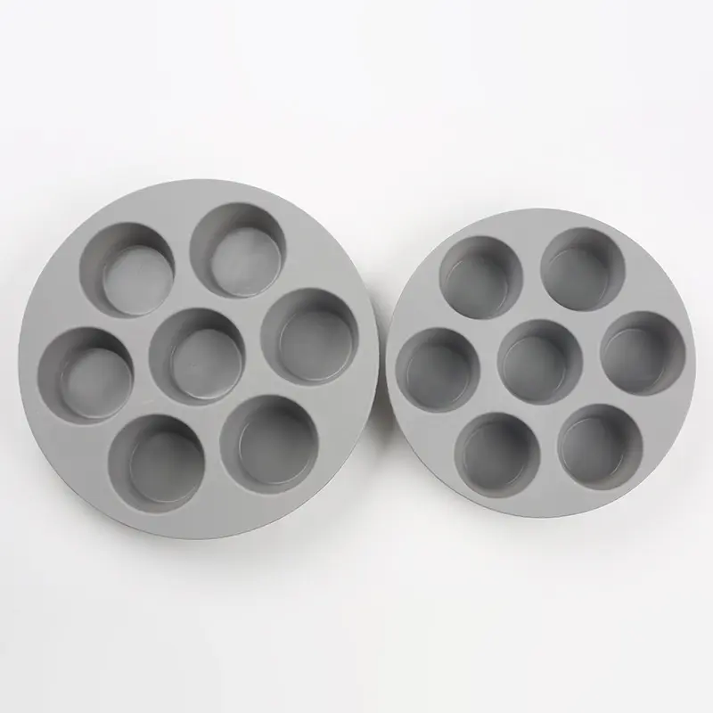 2023 NEW L size silicone baking pans Silicone Muffin Tray Nonstick silicone baking mold 7 Cups Round Cake baking set Mould