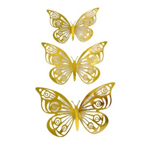 ของตกแต่งเค้กอะคริลิคผีเสื้อรูปทรงน้ำผึ้งและหวานๆ แบบสองด้าน สำหรับงานวันเกิด วันแม่ และงานปาร์ตี้ - Product Image 5