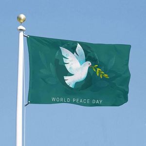 3x5ft Polyester Custom Durable Dove of Peace World Peace Day <b>Flags</b> for Outdoor Indoor Decoration - Product Image 5